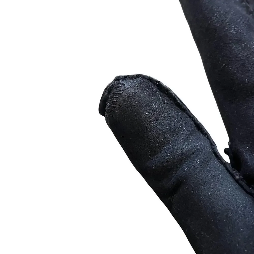 Vintage Leather-Tailored Black Fabric Forearm Long Evening Gloves Size 7